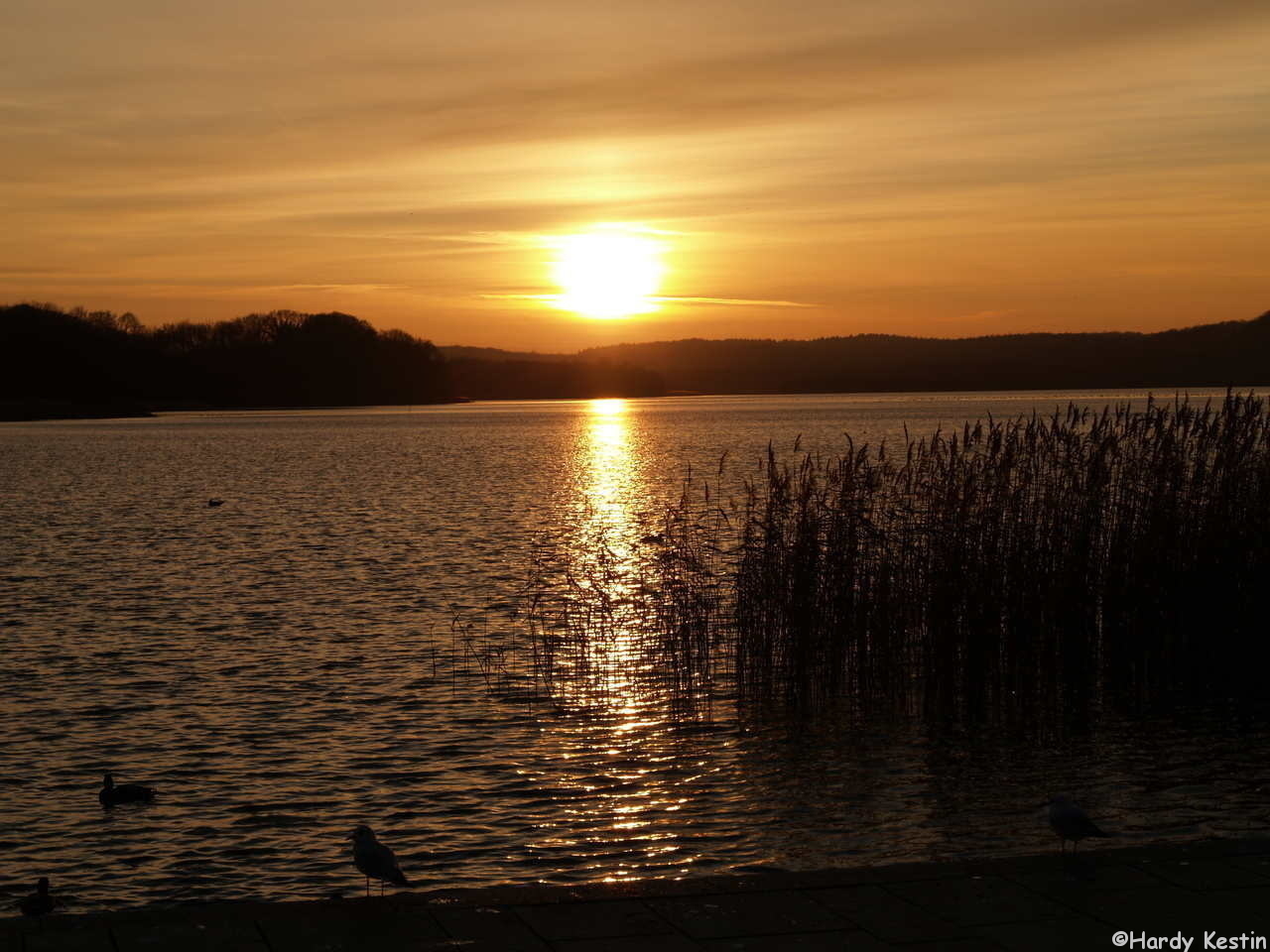 Sonnenuntergang am Schmachter See